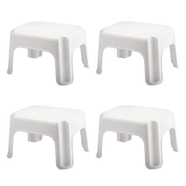 White 4-Pack Rubbermaid Durable Plastic Step Stool w/ 300-LB Weight Capacity